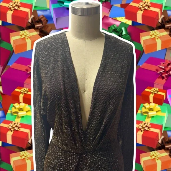 Reformation Metallic Black and Gold Maxi  Knit Dress Small - Picture 6 of 14